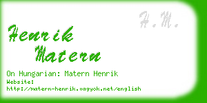 henrik matern business card